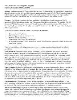 Mt. Greenwood School Sports Program Mission Statement and