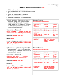 Solving Multi-Step Problems KEY