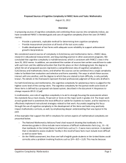 Cognitive Complexity: Mathematics Page 1 Proposed Sources of