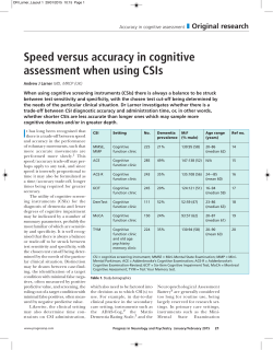 Speed versus accuracy in cognitive assessment when using CSIs