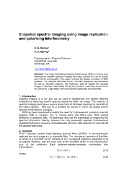 Snapshot spectral imaging using image replication and