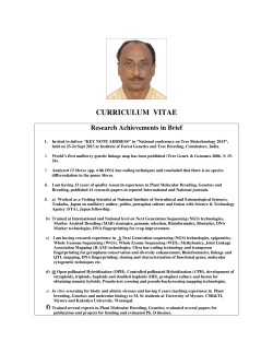 curriculum vitae - Seribiotech Research Laboratory