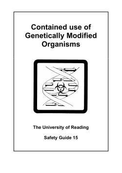 Contained use of Genetically Modified Organisms