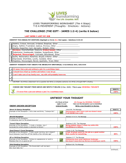 LIVES TRANSFORMING WORKSHEET