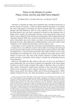 Panic on the Streets of London: Police, Crime, and the July 2005