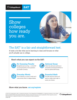 SAT Flyer: Show the World How Ready You Are