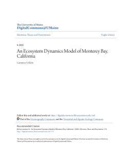 An Ecosystem Dynamics Model of Monterey Bay, California