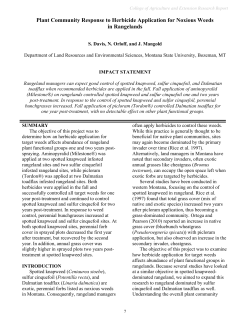 Plant Community Response to Herbicide Application for Noxious