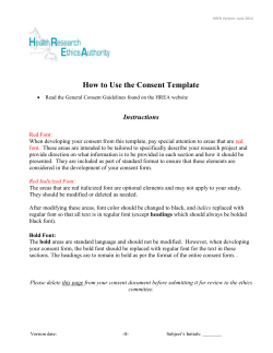 How to Use the Consent Template - Health Research Ethics Authority