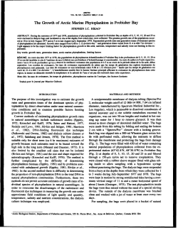 The Growth of Arctic Marine Phytoplankton in Frobisher Bay