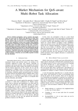 A Market Mechanism for QoS&ndash;aware Multi&ndash;Robot Task Allocation