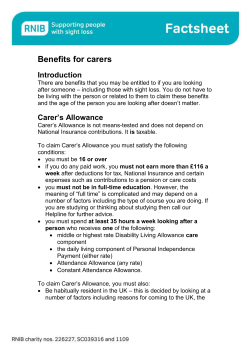 Benefits for carers