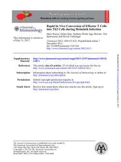 Rapid In Vivo Conversion of Effector T Cells into Th2 Cells during