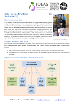 IDEAS Concept note (for communication to the health ministries and