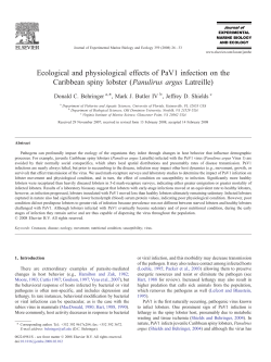Ecological and physiological effects of PaV1 infection on the