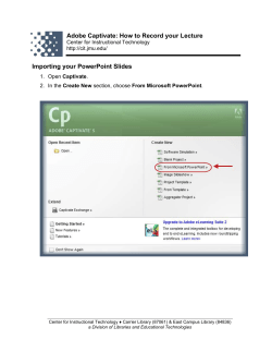 Adobe Captivate: How to Record your Lecture Importing