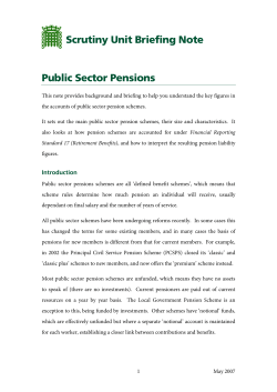 Scrutiny Unit Briefing Note Public Sector Pensions