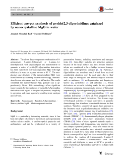 Efficient one-pot synthesis of pyrido[2,3