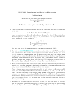 AREC 815: Experimental and Behavioral Economics Problem Set 1