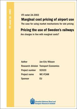Marginal cost pricing of airport use Pricing the use of