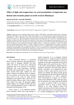 Effect of light and temperature on seed germination of important