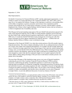 AFR Group Choice Act 9-12-2016 - Americans for Financial Reform