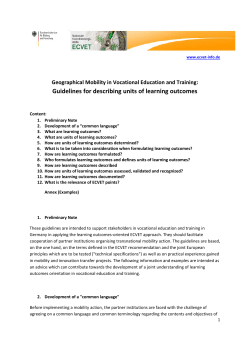 Guidelines for describing units of learning outcomes