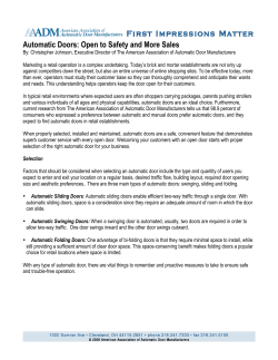 Automatic Doors: Open to Safety and More Sales