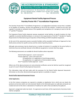 Equipment Rental Facility Approval Process