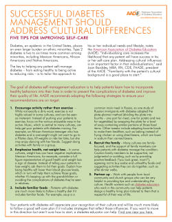 successful diabetes management should address cultural differences