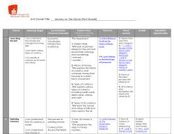 Unit Guide Title: ___Money on the Move (First Grade)
