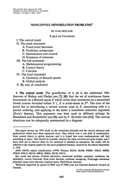 NONCONVEX MINIMIZATION PROBLEMS1 I. The