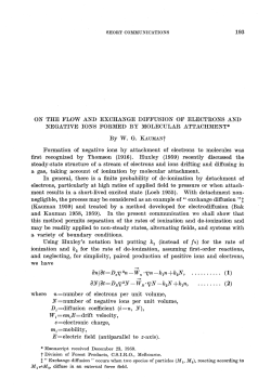 193 ON THE FLOW AND EXCHANGE DIFFUSION OF ELECTRONS