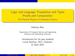 Logic and Language, Proposition and Types, Proofs and Computation