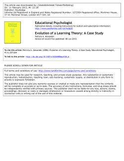 Evolution of a Learning Theory: A Case Study