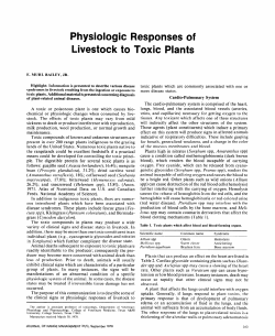 Physiologic Responses of Livestock to Toxic Plants
