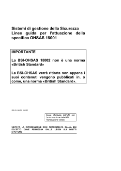 Sistemi di gestione della Sicurezza Linee guida per l`attuazione