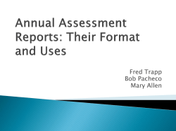Annual Assessment Reports