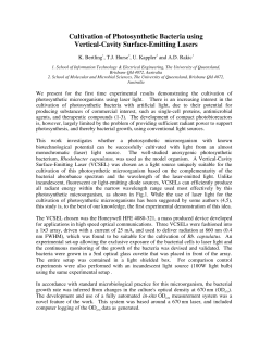 Cultivation of Photosynthetic Bacteria using Vertical