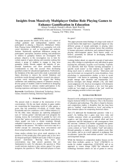 Insights from Massively Multiplayer Online Role Playing Games to
