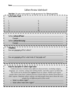 Culture Review Worksheet