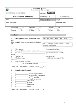 EXERCICIS D`EXAMEN 3r ESO 2n T