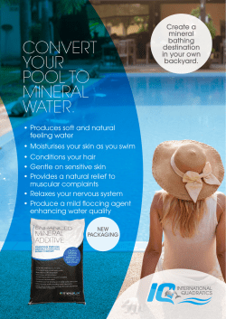 CONVERT YOUR POOL TO MINERAL WATER.