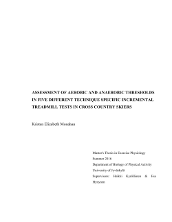 assessment of aerobic and anaerobic thresholds in