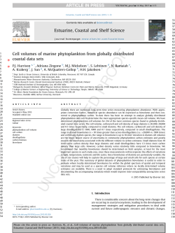 Cell Volumes of Marine Phytoplankton from