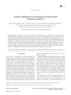 Genetic architecture of seed longevity in bread wheat (Triticum