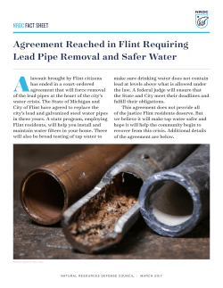 NRDC: Agreement Reached in Flint Requiring Lead Pipe Removal