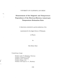 Measurement of the Magnetic and Temperature Dependence of the