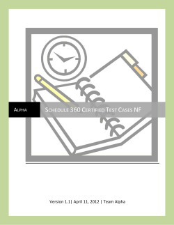 Schedule 360 Certified Test Cases NF