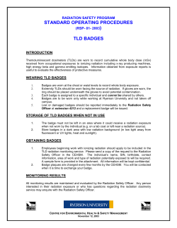 PROCEDURES FOR TLD BADGES